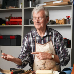 Carpenter in his home office